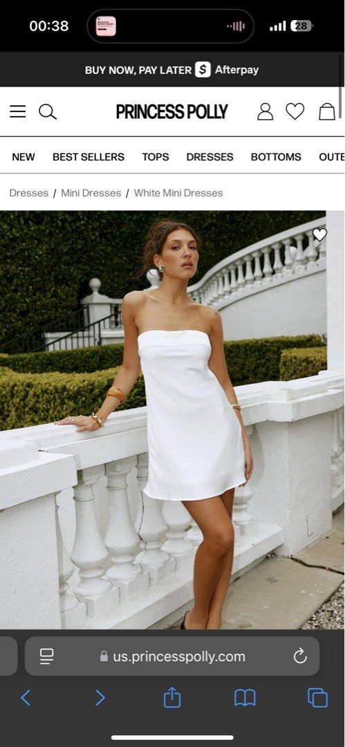 Princess Polly dress white dress tube dress graduation , , & , -  Carousell