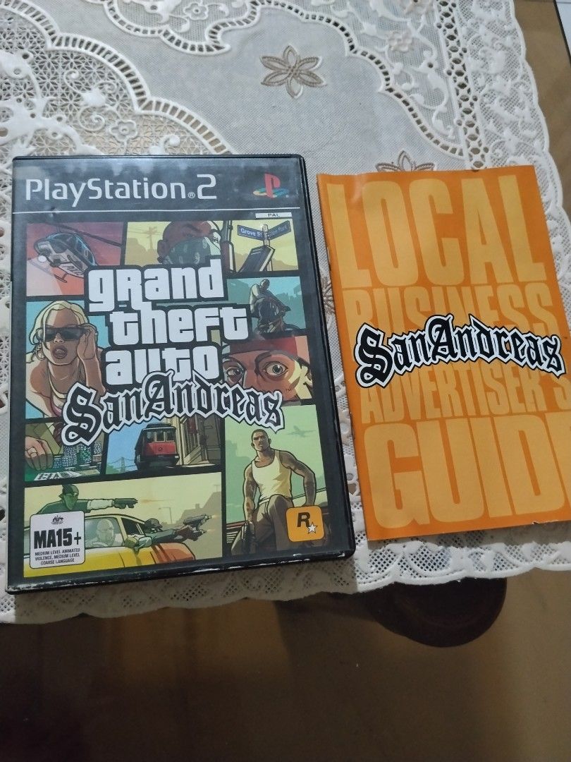 Ps2 Gta san andreas pal region (Category: PlayStation) located in Manila. Submitted by cruzivanpatrick (Listing ID 1432403974, Image 1). Description: ps2 game pal region issue me crack yung gitnang cd pero working po yan pang collection nlng po with manual meet up lrt 1 abad santos station deliver kayo mag book g cash shipping payment first lbc or jrs thanks.