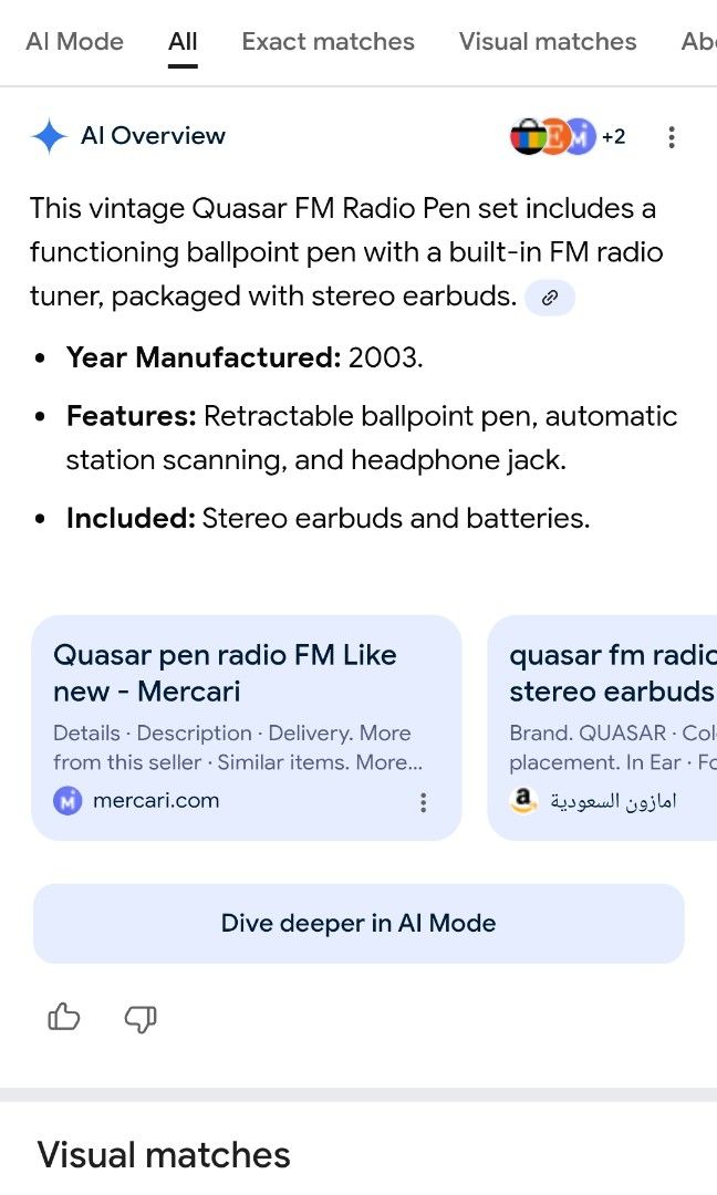 radio pen (Category: Portable Audio Accessories) located in Quezon City. Submitted by mhond-ray192512 (Listing ID 1432497263, Image 2). Description: For sale : 2pcs. Vintage Quasar radio pen sealed nasa pic po ang full description pm sa interested 💌👌 commonwealth qc..