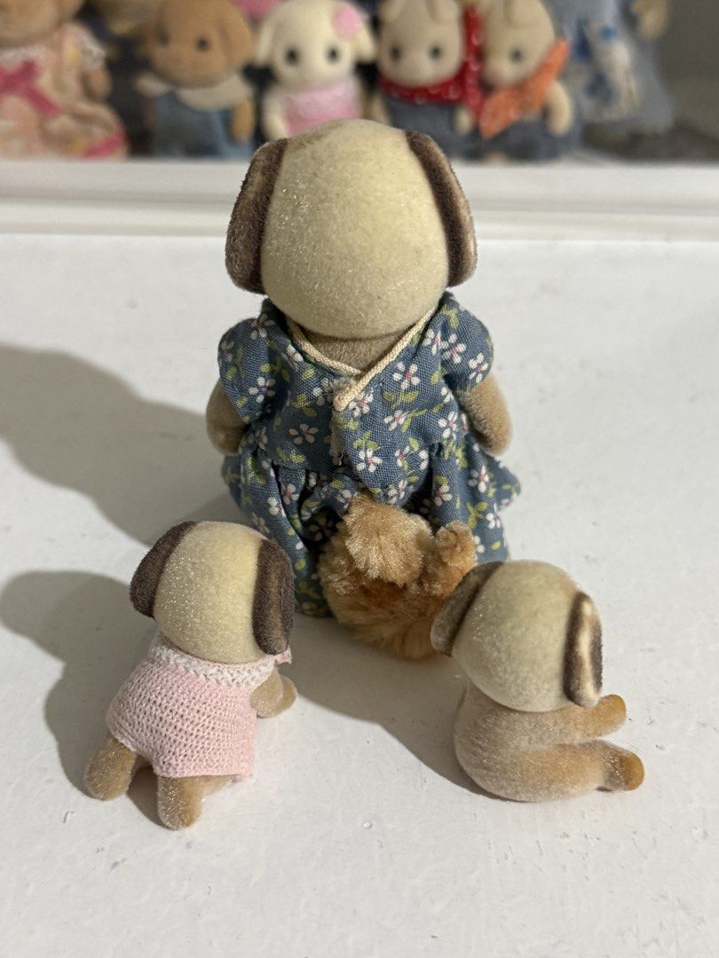 Rare Vintage Sylvanian Families Beagle Dog Family (mother & 2 baby) Figurines (Category: Figurines & Statues) located in Antipolo. Submitted by kiksy.closet (Listing ID 1432596364, Image 2). Description: Rare Vintage Sylvanian Families Beagle Dog Family (mother & 2 baby) Figurines - w scuffings around the ears + one baby has balding around feet/hands - check pics to evaluate condition.
