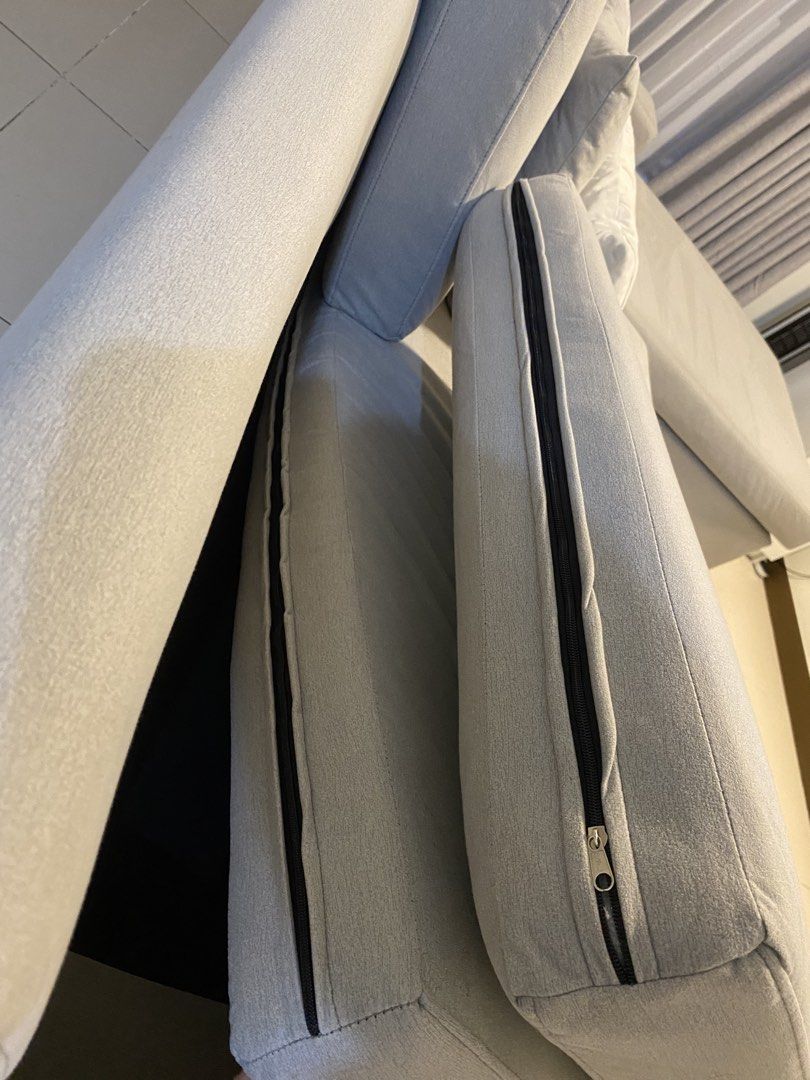 Reversible Sofa - Sydney Gray (Category: Sofas) located in Marikina City. Submitted by cas07 (Listing ID 1432327992, Image 2). Description: SM HOME Connect Reversible Sofa - Sydney Gray (used for 6 months only) original price is 29,990 plush polyurethane foam padding and the flexibility of a reversible modular sectional design. Frame made of kiln-dried gmelina, mahogany, plywood, and engineered wood. • Reversible sofa | detachable arm rest • Armr