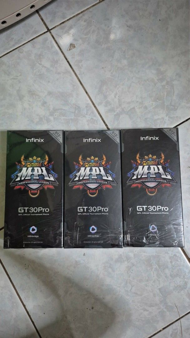 RUSH Infinix GT 30 Pro!! (Category: Android Others) located in Manila. Submitted by joshua1221 (Listing ID 1432561045, Image 1). Description: - Infinix GT 30 Pro: MPL Official Tournament Phone - Features the MPL logo - Specifically designed for gaming.