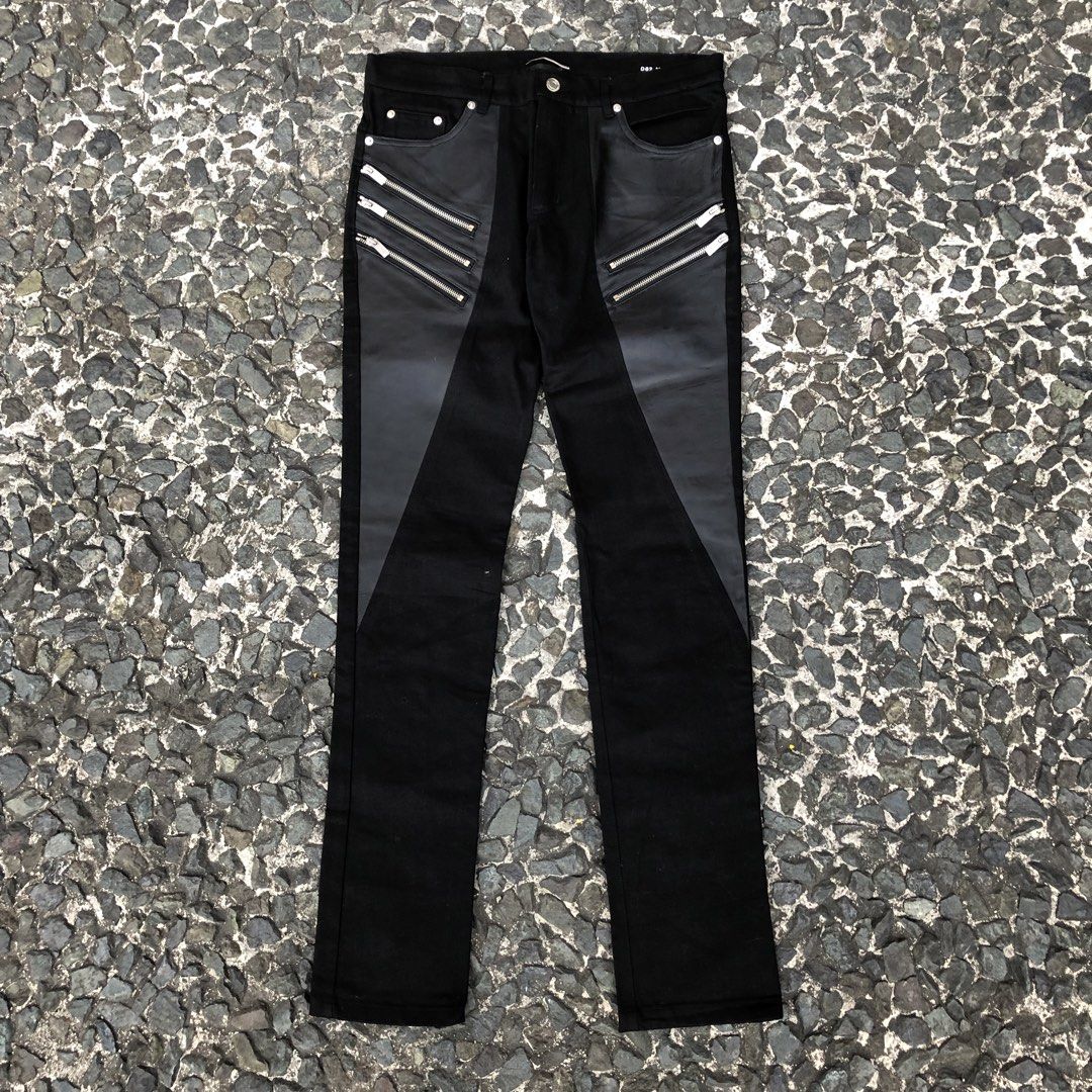 Saint Laurent Five Zipper Leather Paneled Jeans (Category: Jeans) located in Manila. Submitted by stablesource (Listing ID 1432558892, Image 1). Description: Saint Laurent Five Zipper Leather Paneled Jeans Size 32 Dimension: 32-33 Waist 42.5 Full Length 6.5 Leg Opening Excellent Kindly Check All Details Before Purchase🤝.