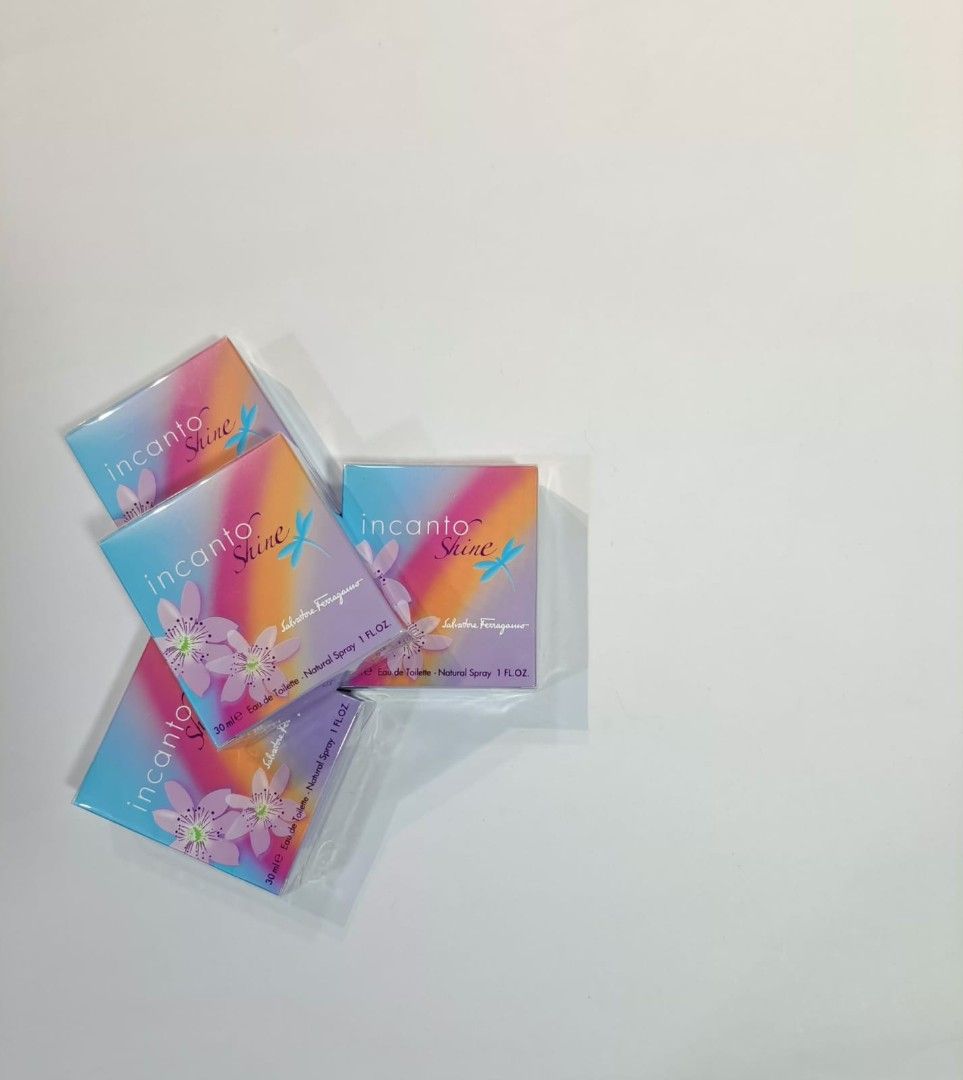 Salvatore Ferragamo Incanto Shine Perfume (Category: Fragrance & Deodorants) located in Pasig City. Submitted by stuffsnme (Listing ID 1432544952, Image 1). Description: - Salvatore Ferragamo Incanto Shine perfume - Comes in a colorful box - Box is sealed in plastic.