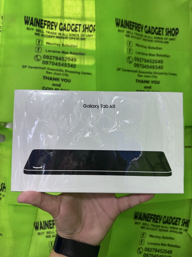 SAMSUNG TAB A11 (Category: Android) located in San Juan City. Submitted by wainefreygadgetshop (Listing ID 1432560760, Image 2). Description: SAMSUNG TAB A11 64gb (WIFI ONLY) BRANDNEW SEALED with 1 YEAR WARRANTY AT ANY SAMSUNG SERVICES GOODS FOR ONLINE CLASS FOR OFFICE FOR KIDS SEARCH NYO NALANG FULL SPECS For fast transaction call/text 09279452049,09704549350 *PAG COD SAMIN ANG PERSONAL RIDER Required po yung Payment First sa shipping !if our tr