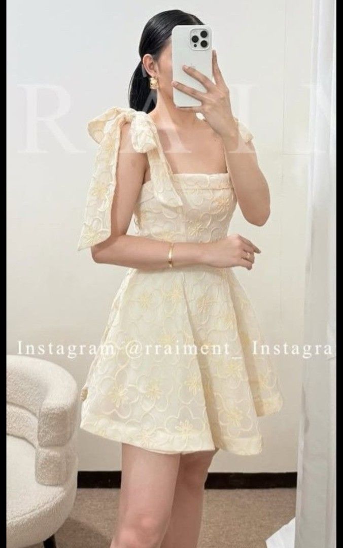 Self Tie Embroidery Dress (Category: Dresses) located in Quezon City. Submitted by declutterwithmeeeeeeeeeee (Listing ID 1432445683, Image 1). Description: Medium fits 34 bust, 28-29 waist helping tags: zara, mango, uniqlo, cotton-on RFS: Never been used. BNWT. Bought from rrainment IG shop for 1450. Maluwag sakin huhu.