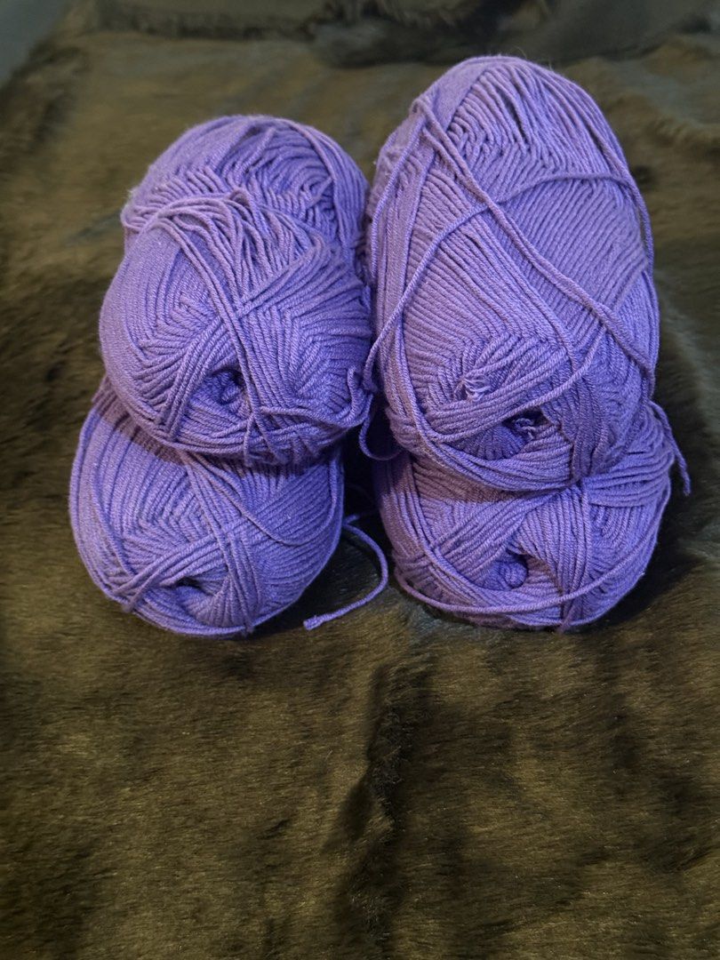 Light Purple Filato Yarn (Category: Craft Supplies & Tools) located in Naga. Submitted by lovedby.christineee_ (Listing ID 1432502355, Image 2). Description: ٠࣪⭑PHP 80 EACH * All (4 skeins of yarn) for PHP 300 ٠࣪⭑ Ideal for knitting or crocheting ٠࣪⭑ Light purple color ٠࣪⭑ %55 Cotton ٠࣪⭑ 330 mt - 361 yds ٠࣪⭑ %45 Acrylic ٠࣪⭑100 g= 3.53oz ٠࣪⭑ Made in Egypt.