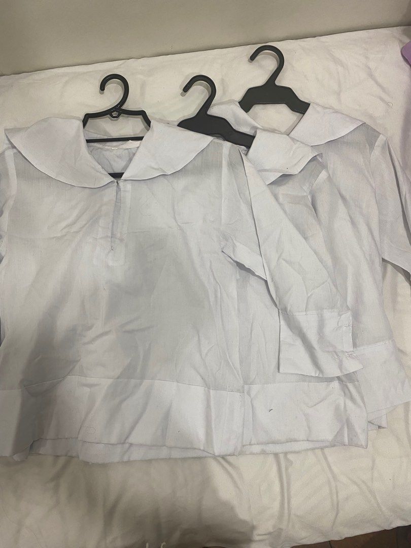 St Paul University QC Shs Uniform set (Category: Sets or Coordinates) located in Manila. Submitted by trufflepasta_ (Listing ID 1432523696, Image 1). Description: 3 pcs blouse - size small 3 pcs skirt - size small (waistline 23-24) 1 pair cufflinks Take all for 1,200 pesos.
