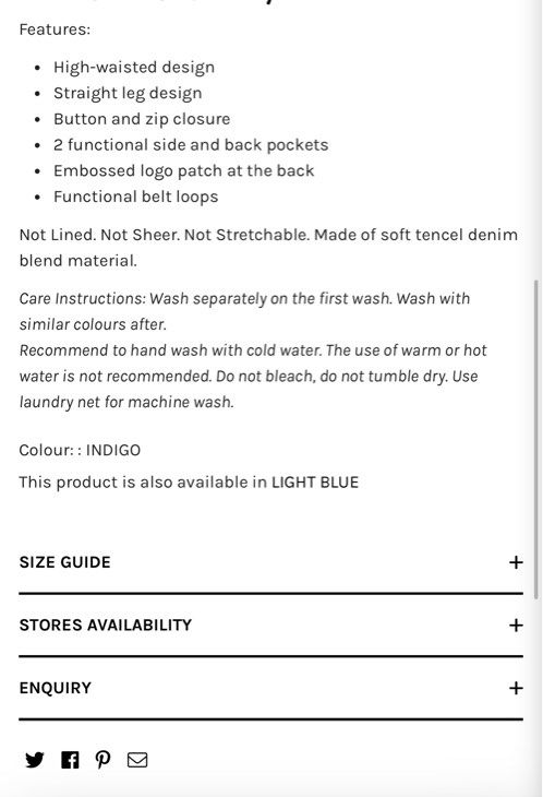 SuperGurl Tencel Denim Straight Jeans (Category: Jeans & Leggings) located in Singapore. Submitted by honeycrumbleboo (Listing ID 1432397076, Image 2). Description: SuperGurl high-waisted straight-leg jeans in Indigo. BNIP SIZE XL Selling cause it’s too big for me. Price inclusive of tracking! .