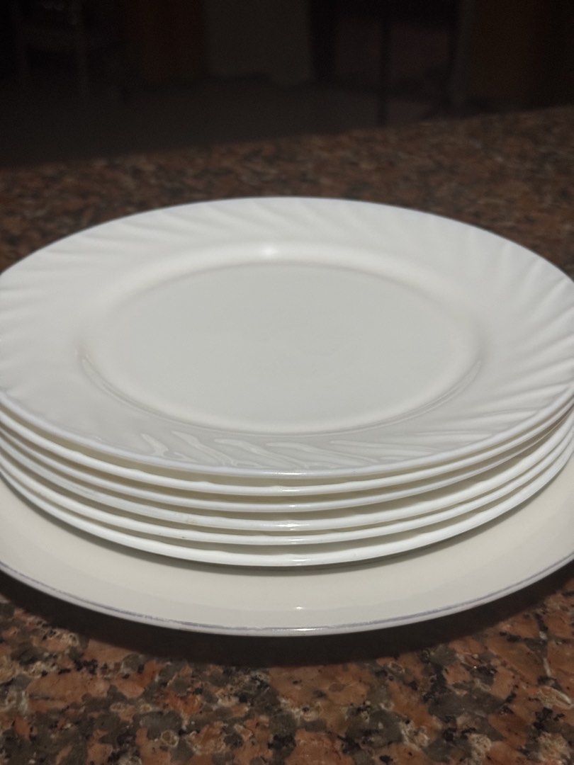 TAKE ALL: White Dinner Plates Set (Category: Dinnerware & Cutlery) located in Quezon City. Submitted by sortstudio.___ (Listing ID 1432504133, Image 1). Description: LAST PRICE POSTED No delivery outside the metro for this item. Via lala or grab only..