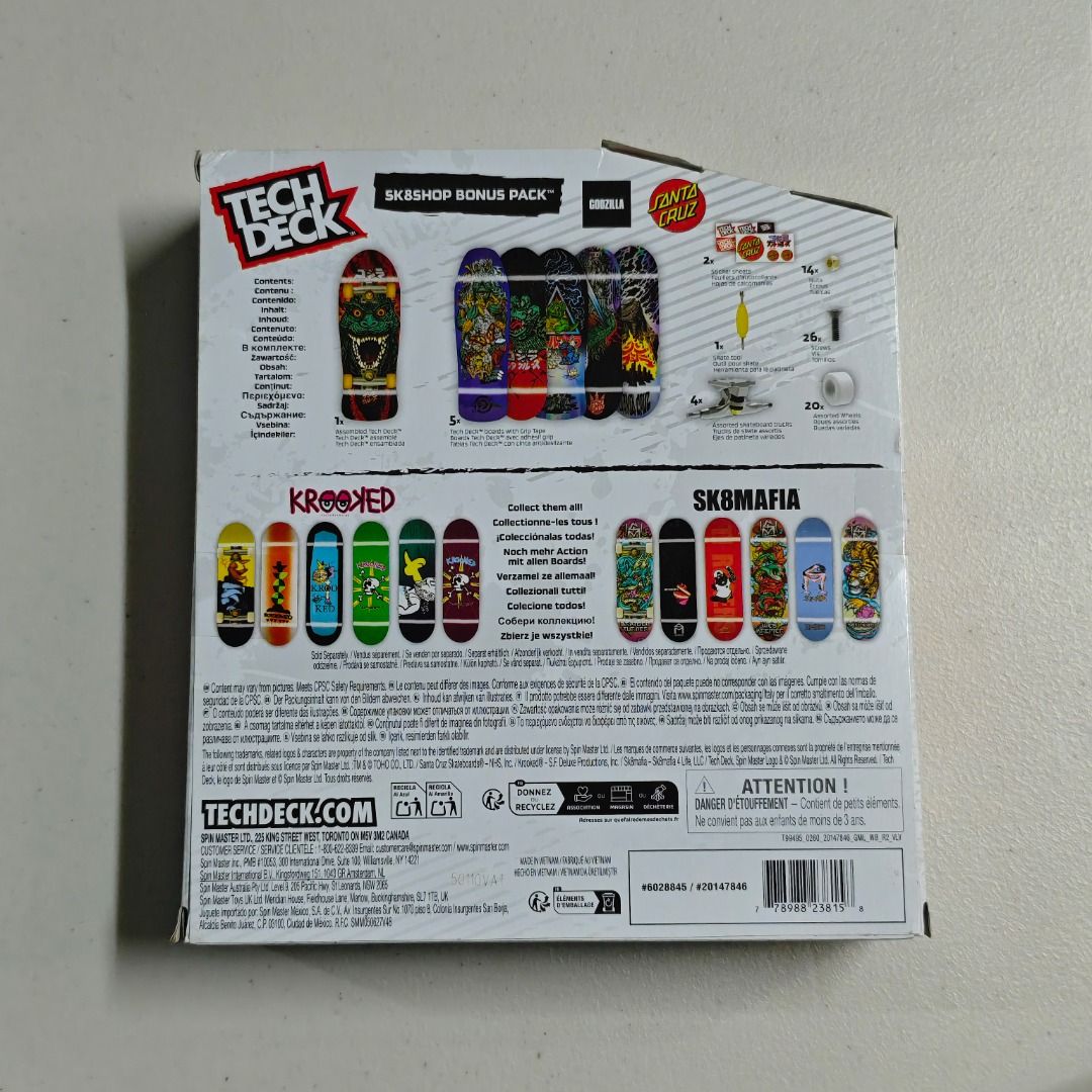 Tech Deck Skateshop Bonus Pack (Category: Action & Battle Toys) located in Manila. Submitted by rseb.x (Listing ID 1432454510, Image 2). Description: GODZILLA X SANTA CRUZ - As Is Condition. - Sealed..