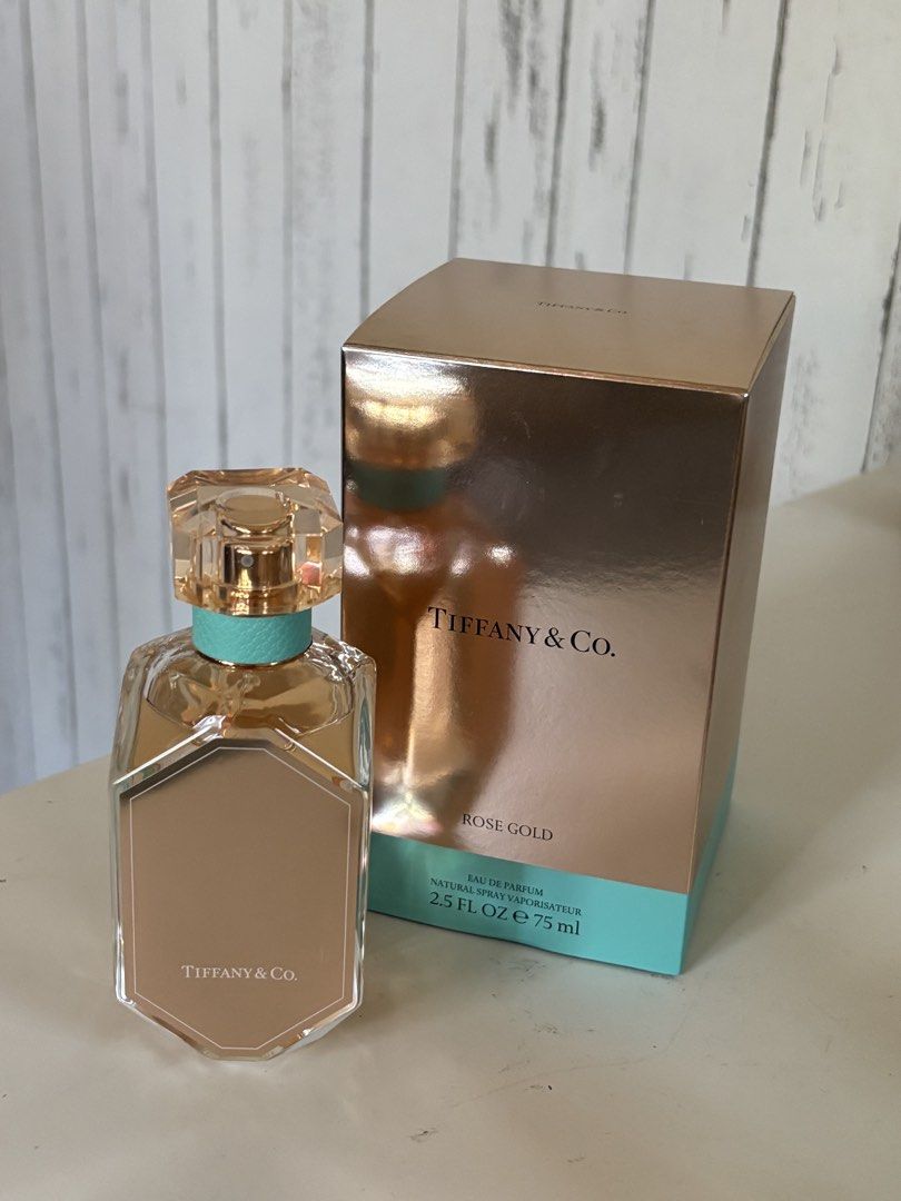 Tiffany & Co. Rose Gold Eau de Parfum 75ml (Category: Fragrance & Deodorants) located in Cavite. Submitted by adiore (Listing ID 1432428927, Image 1). Description: - Tiffany & Co. Rose Gold Eau de Parfum - Fragrance notes: Blackcurrant, Blue Rose, Ambrette Seed.
