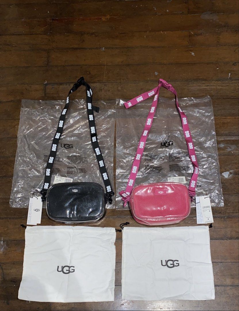 UGG Crossbody Bag - Black and Pink (Category: Cross-body Bags) located in Manila. Submitted by zeushardwearsupply (Listing ID 1432408170, Image 1). Description: - Authentic UGG Crossbody Bags - Available in Black and Pink - Includes: Branded Strap, Dust Bag, and Tag - Condition: New and Unused - Perfect for everyday use or gifting.