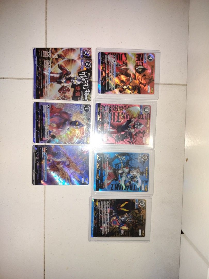 Ultraman Card Game UCG SP AP (Category: Raw Cards) located in Singapore. Submitted by meowmeowmeowmeow. (Listing ID 1432557166, Image 1). Description: Cheapest in the market‼️ SP $70ea buy both Zs together for $130 AP $12ea buy all max together for $32 able to nego but don't backdeal or lowball Have other cards and spares, pm to check Meet only in my poc, buy more for more discount.