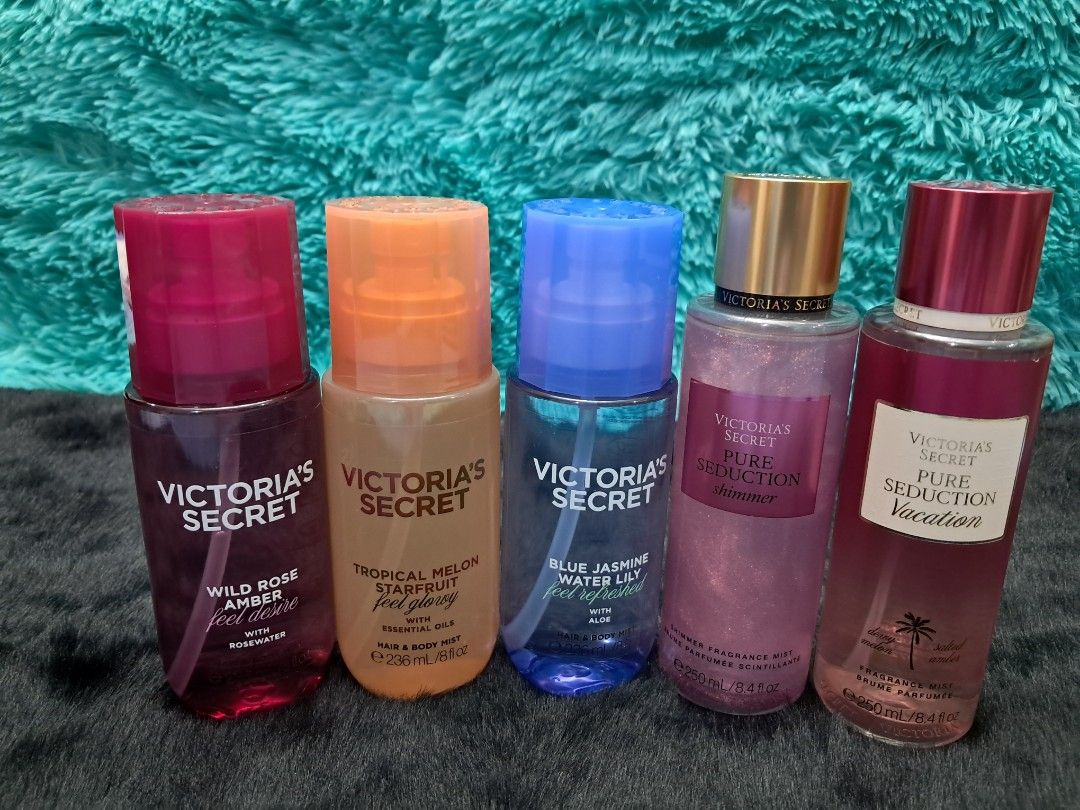 Victoria's Secret Body Mist Set (Category: Fragrance & Deodorants) located in Manila. Submitted by myrabundoc63934 (Listing ID 1432481236, Image 1). Description: - Victoria's Secret Mini Body Mist Set - Includes: - Wild Rose Amber - Tropical Melon Starfruit - Blue Jasmine Water Lily - Pure Seduction Shimmer - Pure Seduction Vacation - Perfect for travel size MOP:GCASH SHIPPING C/O BUYER.