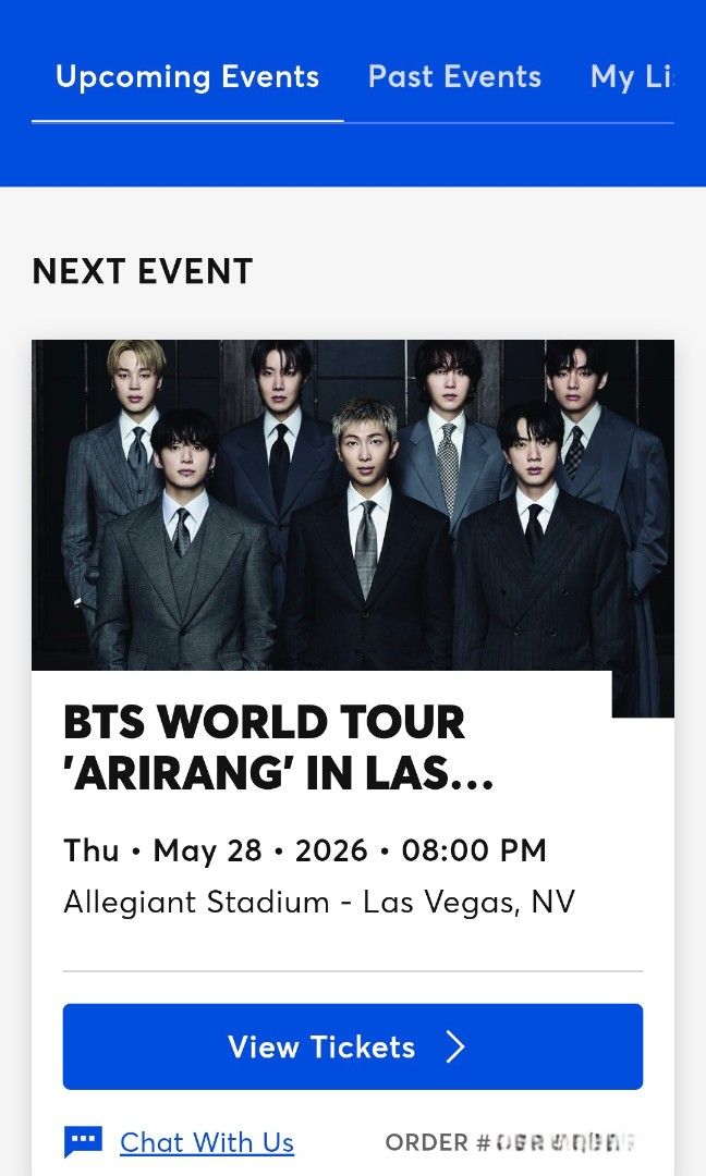 WTS BTS World Tour 'Arirang' in Las Vegas on 28 May 2026, Tickets ...