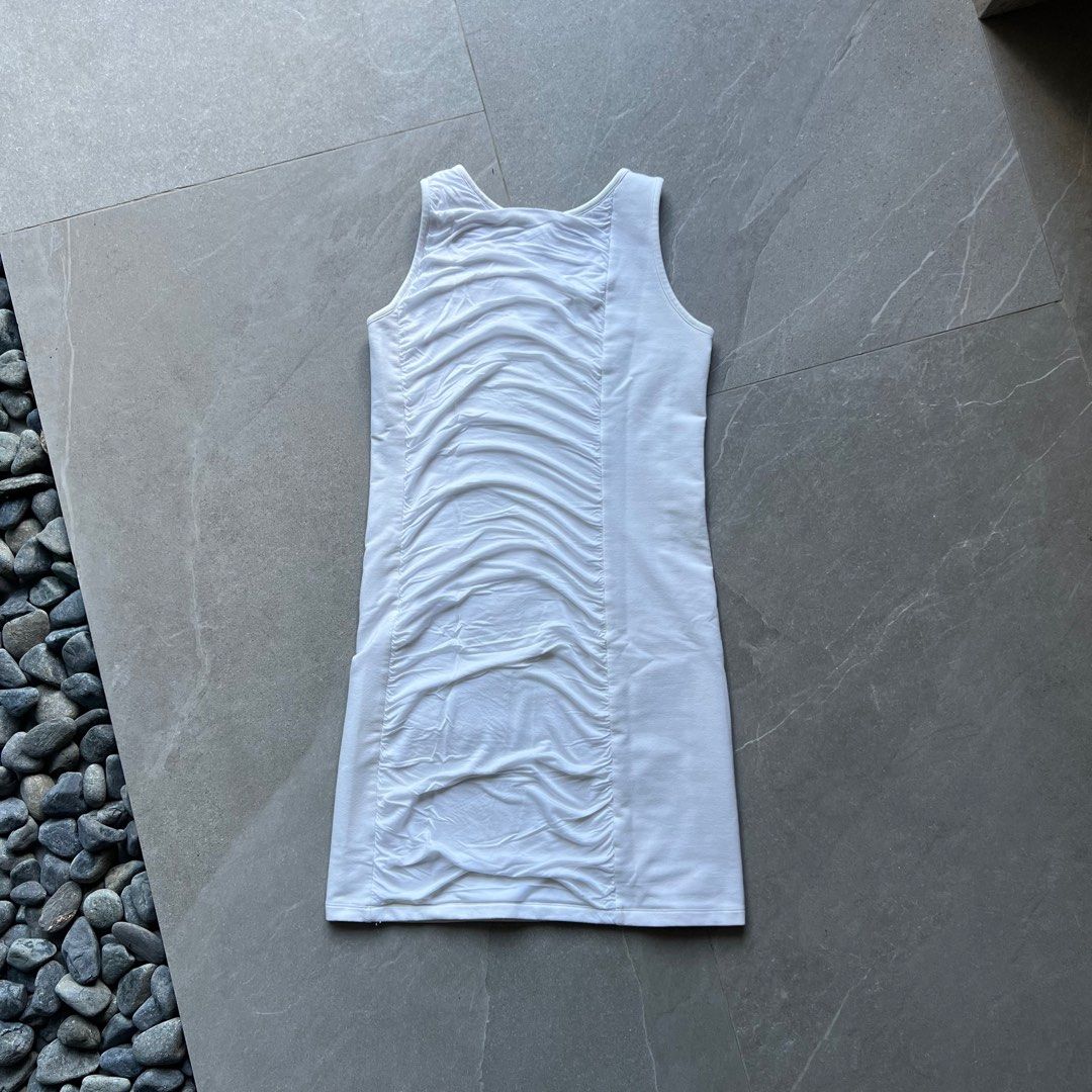 Yohji Yamamoto x Adidas Shift Dress (Category: Dresses) located in Lipa City. Submitted by objectz.in.the.mirror (Listing ID 1432417652, Image 2). Description: Yohji Yamamoto x Adidas Shift Dress Color: White Size: Small Dimensions: 15.5” (width) x 34” (length) Very good condition Flaws: sign of usage & fine lints..