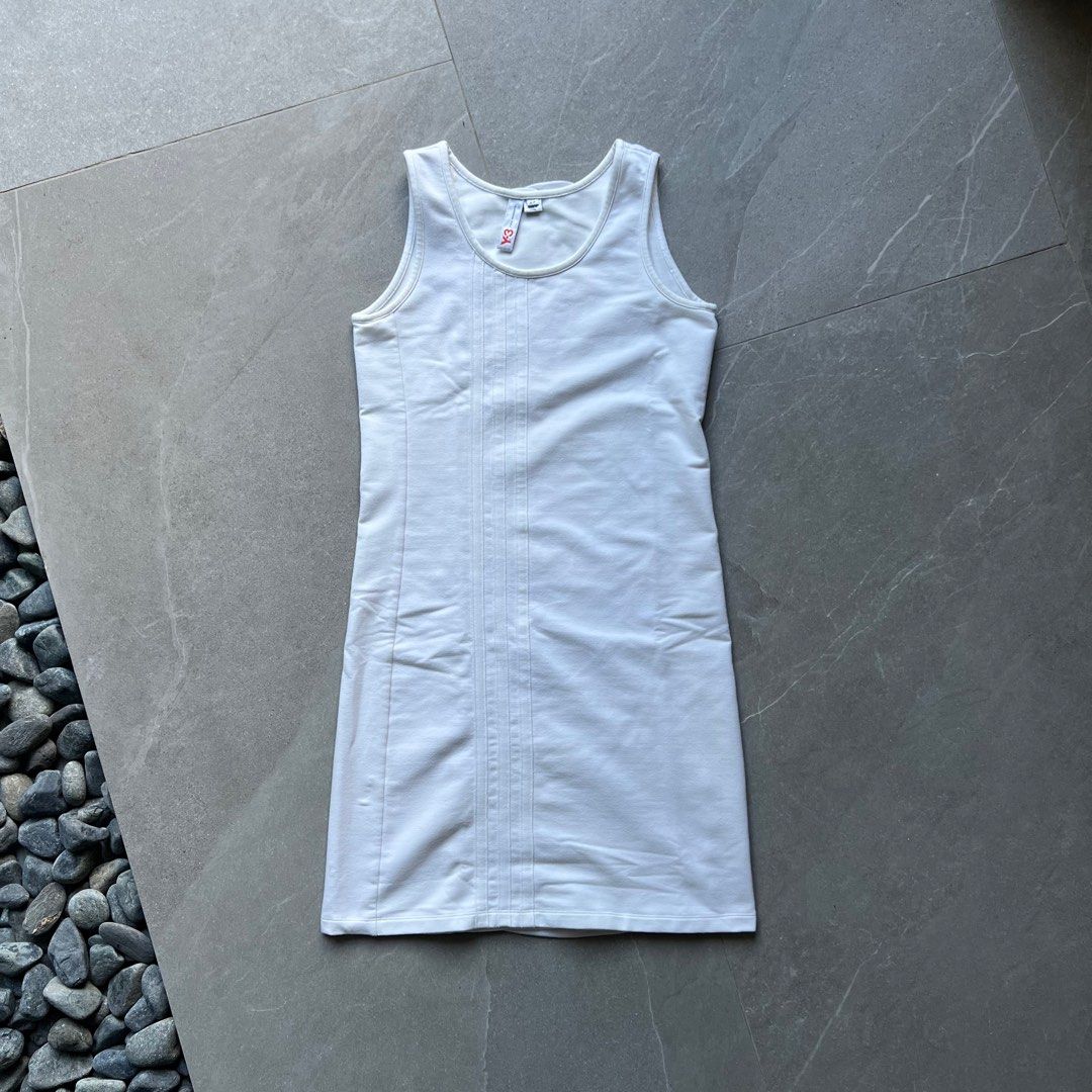 Yohji Yamamoto x Adidas Shift Dress (Category: Dresses) located in Lipa City. Submitted by objectz.in.the.mirror (Listing ID 1432417652, Image 1). Description: Yohji Yamamoto x Adidas Shift Dress Color: White Size: Small Dimensions: 15.5” (width) x 34” (length) Very good condition Flaws: sign of usage & fine lints..