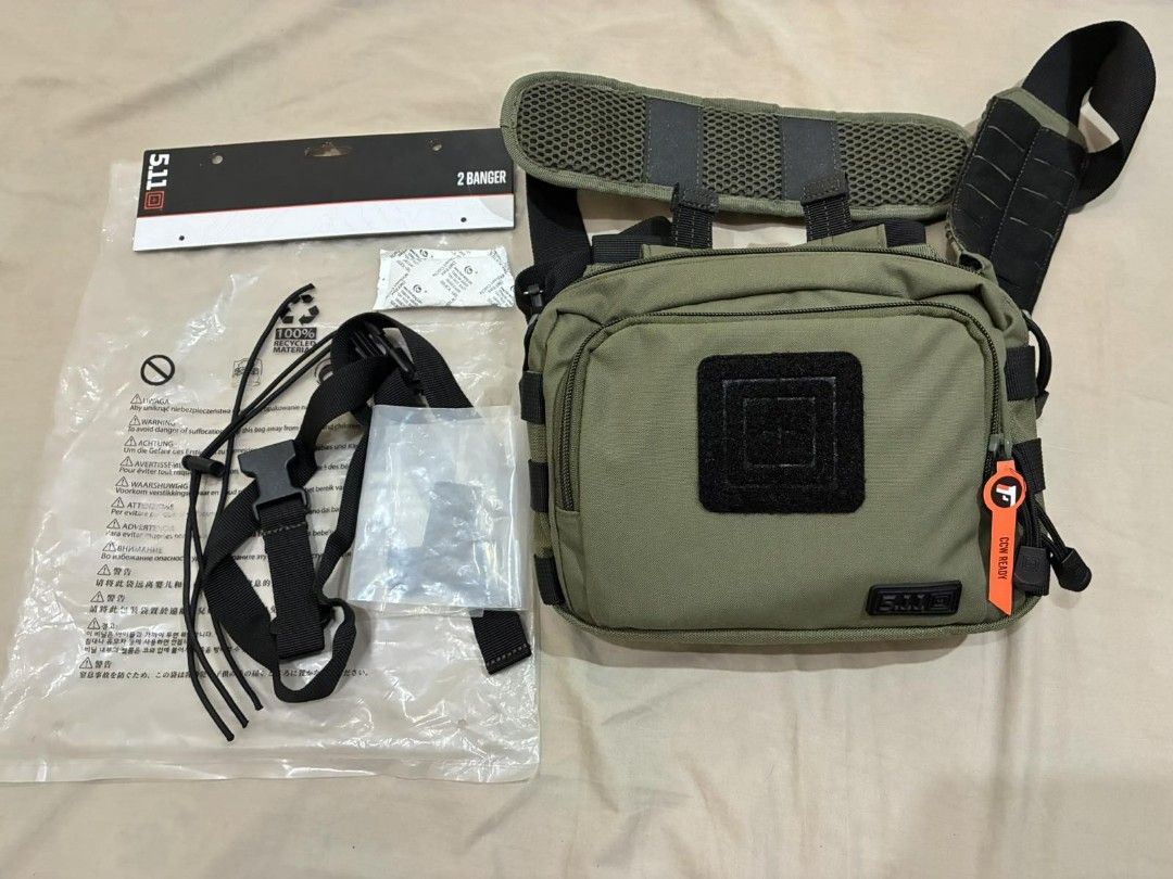 5.11 Tactical 2 Banger Bag OD Trail (Category: Sling Bags) located in Binangonan. Submitted by Kris000 (Listing ID 1432658257, Image 1). Description: RUSH!!! Letting go of this bad boy in pristine condition. It was recently bought as backup gear and only removed from the packaging for thorough checking. It's all yours for a steal at Php4,800! (shipping fee excluded). Shoot me a message if you’re interested. See images for reference. I appreciate 