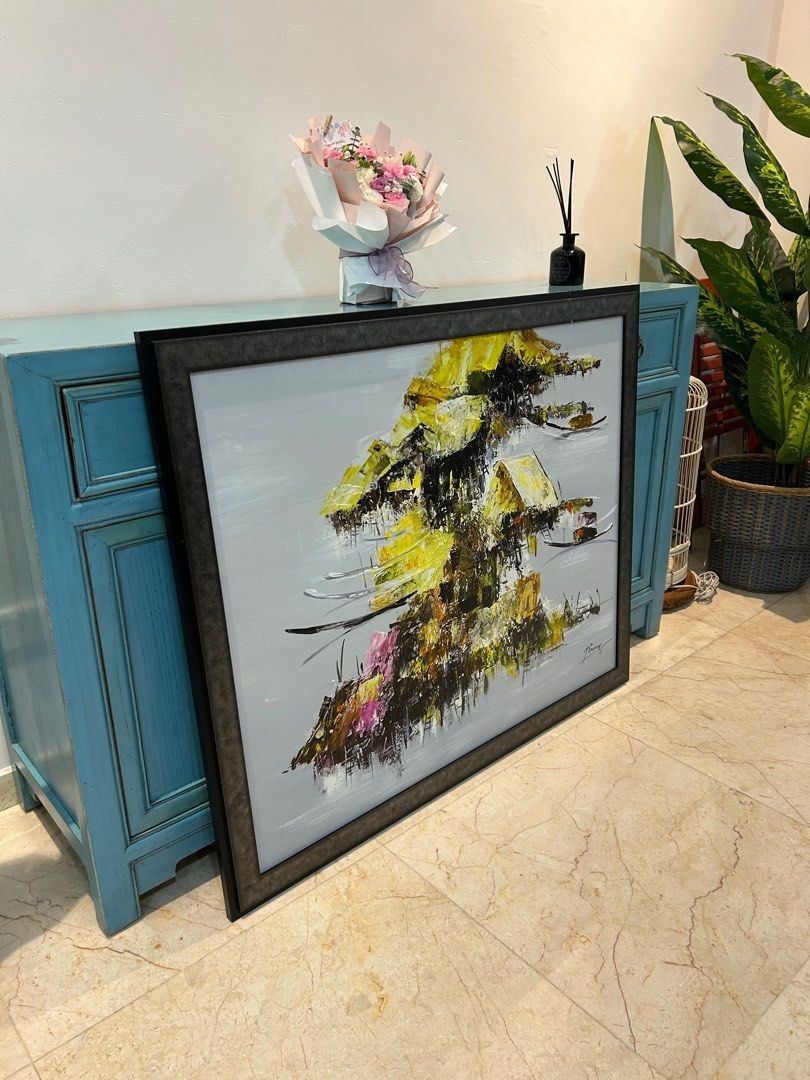 Abstract Landscape Painting - Framed, Furniture & Home Living, Home ...