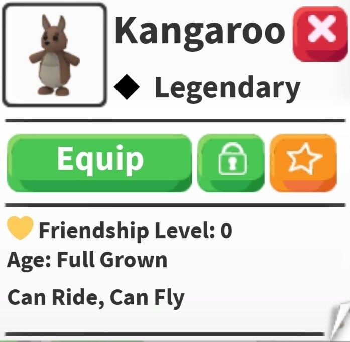 Adopt Me! Full Grown Kangaroo - Legendary, Video Gaming, Video Games ...
