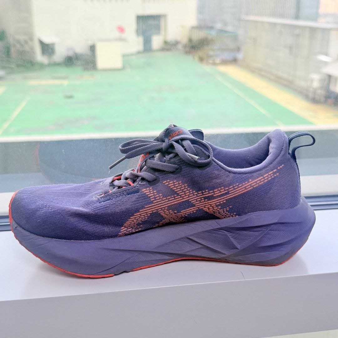 Asics Novablast 5 Running Shoes (Category: Sneakers) located in Manila. Submitted by dmcayta (Listing ID 1432696622, Image 1). Description: - Asics Novablast 5 running shoes - Color: Purple and Coral - Size: US 8, EUR 39.5, CM 25.0 - Suitable for running It’s in good condition and was only used for short-distance runs. *with box Note: No lowballing. Last price. .
