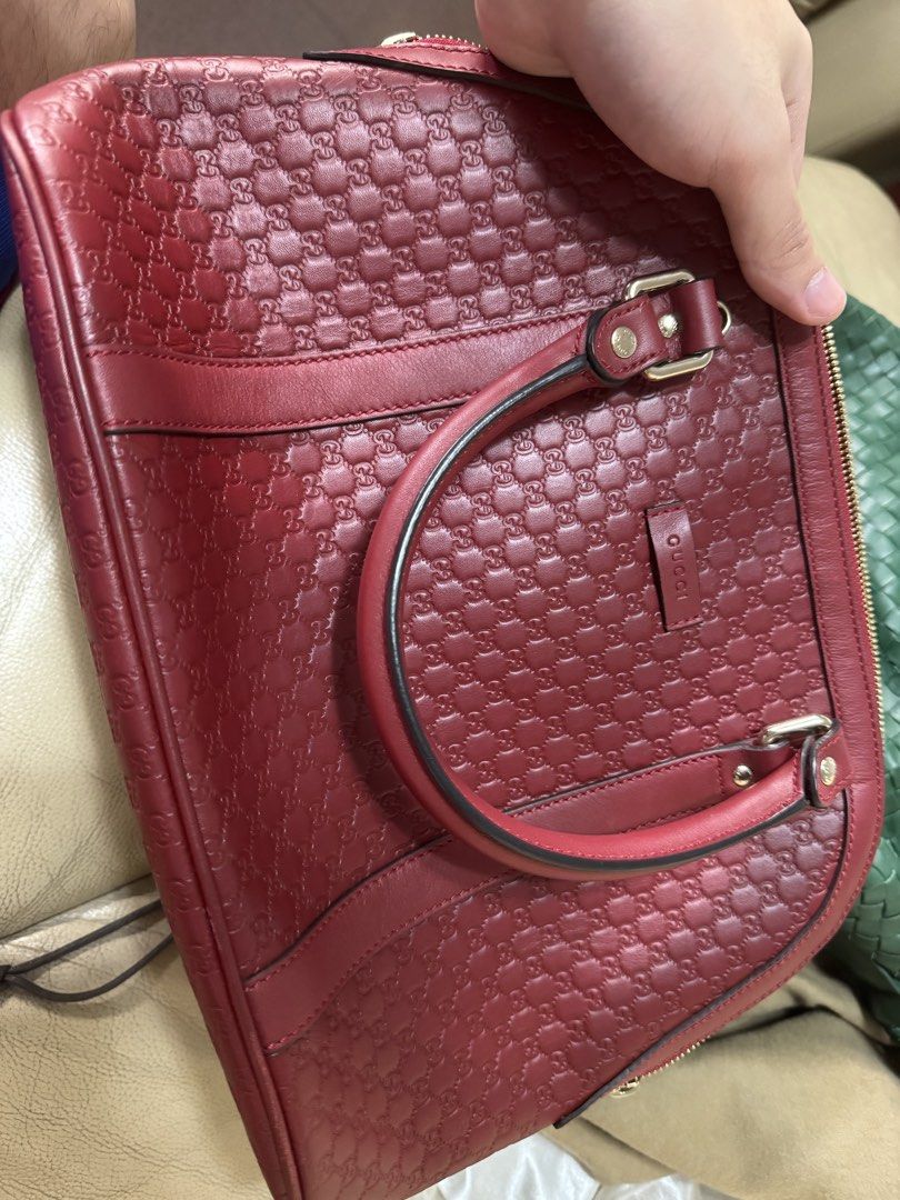Barely used authentic Gucci for sale! (Category: Luxury Bags & Wallets) located in Caloocan City. Submitted by marconinja (Listing ID 1432621652, Image 2). Description: - Gucci Microguccissima Dome bag - Beautiful red color - Features the iconic Microguccissima pattern - Includes dust bag - Stylish and timeless design.