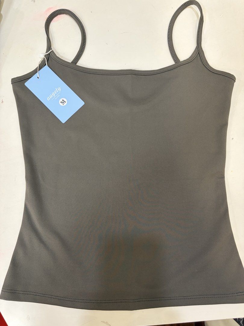 BNWT AUGETY mira tank top (Category: Sleeveless) located in Manila. Submitted by gogglesss (Listing ID 1432607678, Image 3). Description: - bnwt - bought for ₱500 on orange app from official store - Size M tags hollister brandy melville tank air subdued h&m zara cotton on bershka stradivarius lululemon .