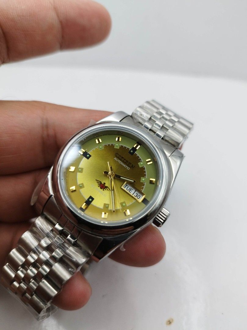 Citizen automatic watch mod (Category: Men's Watches) located in Quezon City. Submitted by WatchProject (Listing ID 1432750385, Image 2). Description: all bnew watch original miyota Japan movement 36mm case dm with box and paper bag sapphire glass hacking wind mechanism.