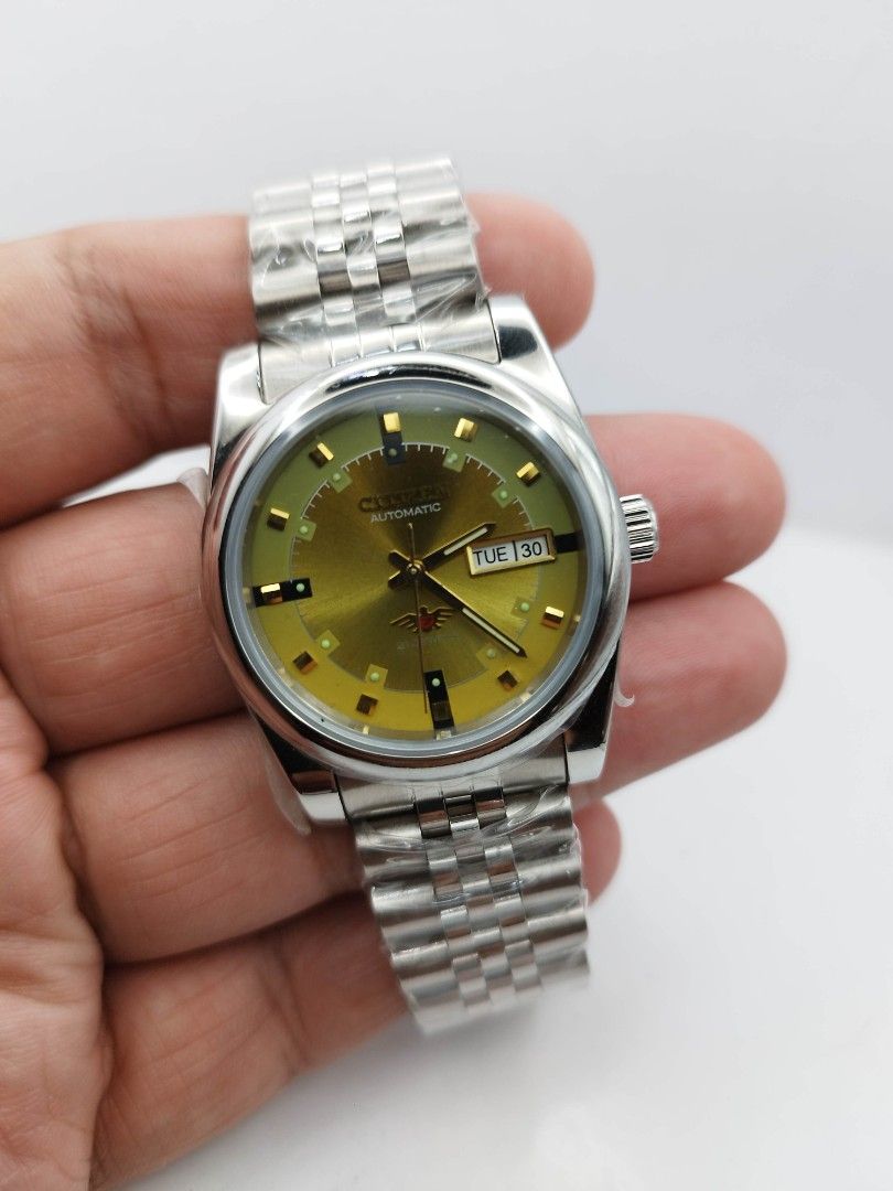 Citizen automatic watch mod (Category: Men's Watches) located in Quezon City. Submitted by WatchProject (Listing ID 1432750385, Image 3). Description: all bnew watch original miyota Japan movement 36mm case dm with box and paper bag sapphire glass hacking wind mechanism.