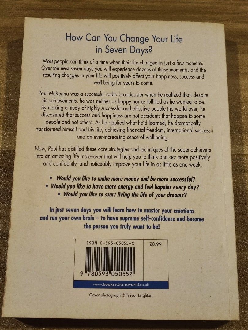 (ENG) PAUL MCKENNA Ph.D. - CHANGE YOUR LIFE IN SEVEN DAYS, Hobbies ...