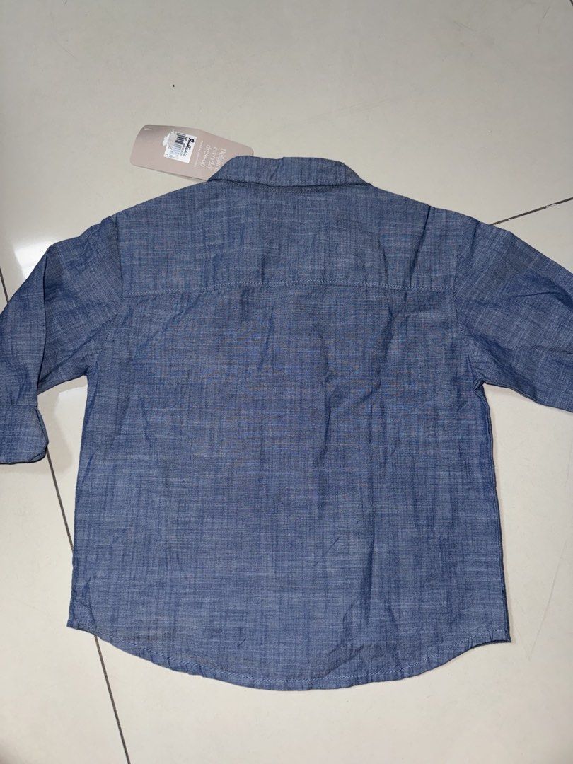Gingersnaps Boys' Shirt - 4Y (Category: Babies & Kids Fashion) located in Manila. Submitted by declutter_with_mrs (Listing ID 1432749519, Image 3). Description: - Gingersnaps Boys' Shirt - Size: 4Y - Features embroidered "Good Times" and desert scene - Denim-like material RFS: decluttering MOP: gcash MOD: grab/lalamove PICKUP LOC: BGC, Taguig SF shoulder by buyer STRICTLY PAYMENT FIRST BEFORE PICKUP.