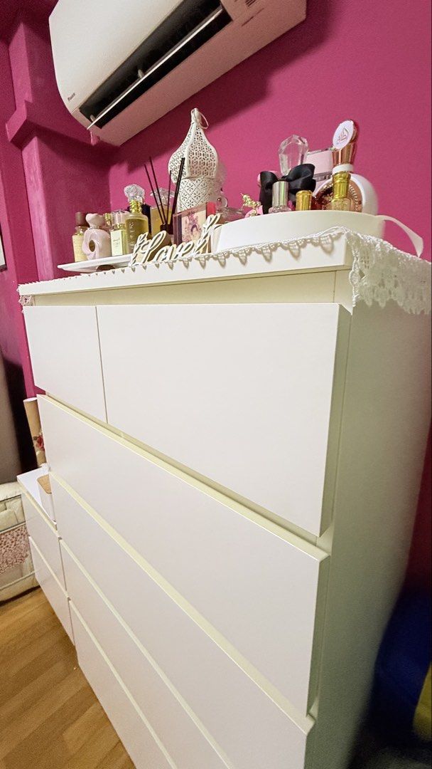 IKEA White Dresser with 6 Drawers, Furniture & Home Living, Furniture ...