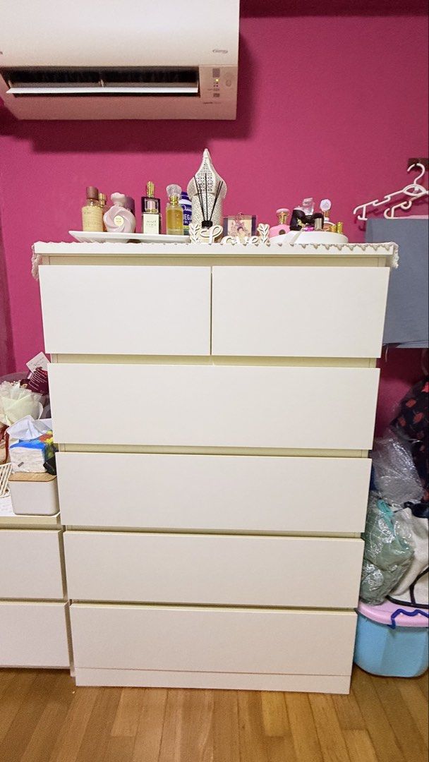 IKEA White Dresser with 6 Drawers, Furniture & Home Living, Furniture ...