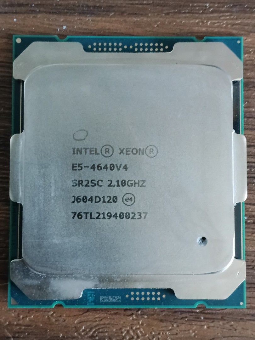 Intel Xeon E5-4640 v4 12-Core 24-Thread 2.10GHz Server CPU (LGA2011-3 SR2SC) (Category: Computer Parts) located in Manila. Submitted by unclevin29 (Listing ID 1432719018, Image 3). Description: 2500 each! Intel Xeon E5-4640 v4 Server Processor ✔️ Tested working ✔️ High-performance server CPU ✔️ Ideal for virtualization / workstation build 🔧 Specifications: Model: Xeon E5-4640 v4 (SR2SC) Cores/Threads: 12C / 24T Base Clock: 2.10GHz (Turbo up to ~