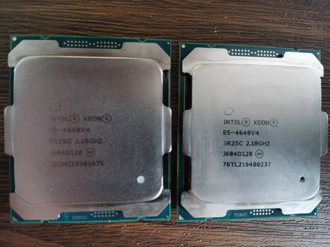 Intel Xeon E5-4640 v4 12-Core 24-Thread 2.10GHz Server CPU (LGA2011-3 SR2SC) (Category: Computer Parts) located in Manila. Submitted by unclevin29 (Listing ID 1432719018, Image 1). Description: 2500 each! Intel Xeon E5-4640 v4 Server Processor ✔️ Tested working ✔️ High-performance server CPU ✔️ Ideal for virtualization / workstation build 🔧 Specifications: Model: Xeon E5-4640 v4 (SR2SC) Cores/Threads: 12C / 24T Base Clock: 2.10GHz (Turbo up to ~