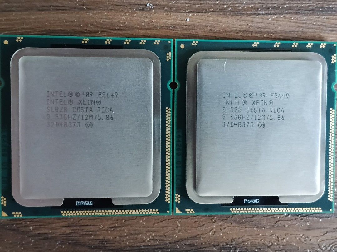 Intel Xeon E5649 6-Core 12-Thread 2.53GHz Server CPU (LGA1366) (Category: Desktops) located in Manila. Submitted by unclevin29 (Listing ID 1432668811, Image 1). Description: 1500 each! Intel Xeon E5649 Server Processor ✔️ Tested working ✔️ Server pull-out ✔️ Good condition 🔧 Specifications: Model: Xeon E5649 (SLBZ8) Cores/Threads: 6C / 12T Base Speed: 2.53GHz (Turbo 2.93GHz) Cache: 12MB L3 Socket: LGA1366 TDP: 80W Memory: DDR3 ECC Registered 🖥️