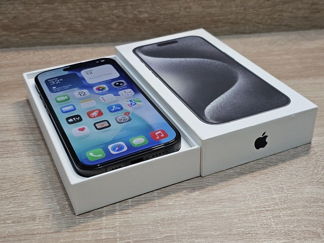 IPHONE 15 PRO 256GB 89%BH (Category: iPhone 15 Series) located in Rizal. Submitted by bheviers14 (Listing ID 1429603890, Image 3). Description: IPHONE 15 PRO 256GB 89% battery health Factory unlocked All working ✅️ Test to sawa Unli reset Mandaluyong store pick up loc (NO meet up) With replacement box, cable change camera (genuine) no issue NO SWAP.