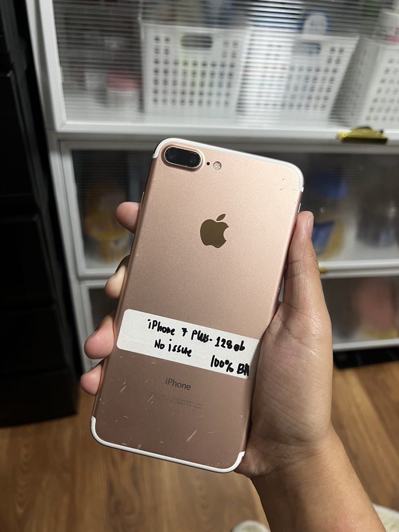 Iphone 7 plus 128GB NO ISSUE (Category: iPhone 7 Series) located in Caloocan City. Submitted by wenalyn08o02463 (Listing ID 1432748215, Image 2). Description: FOR SALE 💯🥰❤️‍🔥 IPHONE 7 PLUS ✅ Color: ROSE GOLD ✅ Storage: 128GB ✅ Openline | Ready ✅ Touchable screen and fully functional ✅ Condition: Smooth Performance ⚠️ Issue : NO ISSUE ALL WORKING.✔️ Gagamitin na mo na lang 🤭 FREE CORD 😮💯 💰 Price: ₱ 4,499 📍 Location: Marikina / Cubao / Trin
