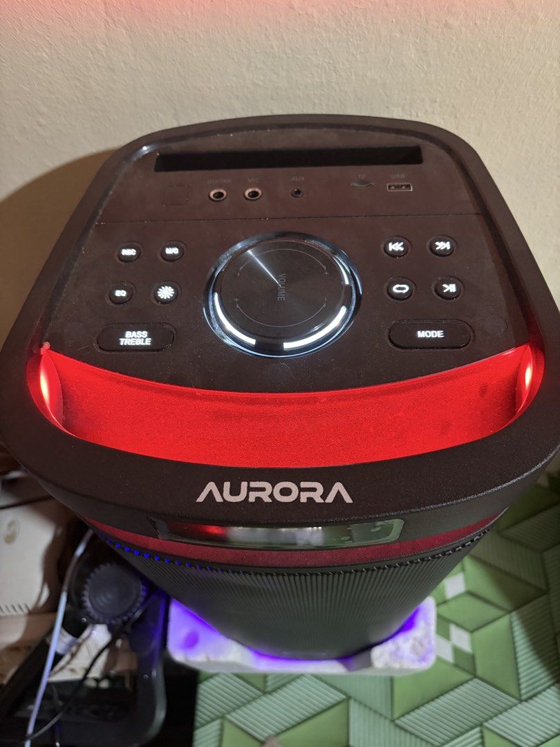 Konzert Aurora 6 Portable Party Speaker (Category: Soundbars, Speakers & Amplifiers) located in Manila. Submitted by annnochibi (Listing ID 1432598829, Image 2). Description: RUSH FOR SALE!!! Konzert Aurora 6 2x6.5” Party Speaker with USB/SD, FM Radio, Bluetooth + TWS - 4500w -bought last year Dec. 2025 w/ store receipt - Includes microphone and remote control - Features volume, bass, and treble controls - Selectable modes - Stylish design with b