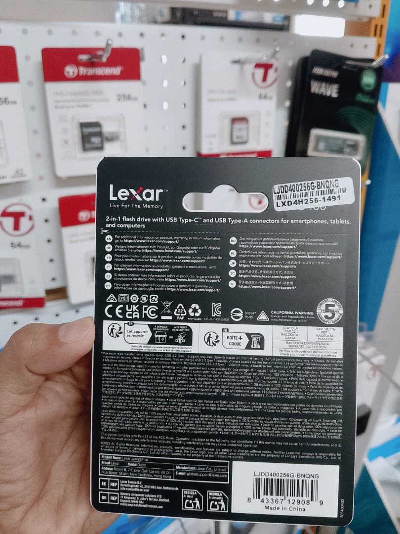 Lexar 256GB USB 3.2 Type-C and USB-A Flash Drive OTG D400 256GB (Category: Computer Parts) located in Pasig City. Submitted by technofuseofficial (Listing ID 1432683708, Image 3). Description: Lexar 256GB USB 3.2 Type-C and USB-A Flash Drive OTG D400 256GB Brand New and Original Items Store Location: 4F Unit 402, 604 Shaw Boulevard, Barangay Kapitolyo, Pasig City Same Day Delivery: - Lalamove delivery within Metro Manila - For walk-ins: Always PM