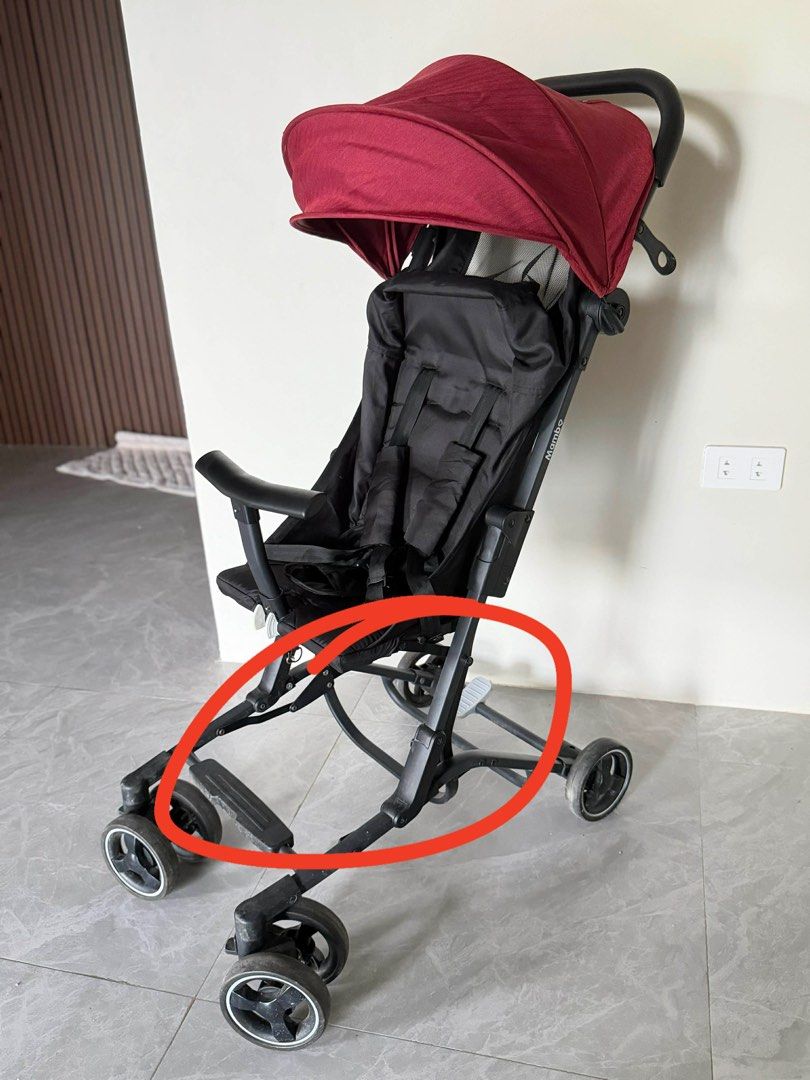 Mambo Baby Stroller (Category: Strollers) located in San Antonio. Submitted by alee.sav (Listing ID 1432660566, Image 2). Description: Bought this one on orange app (see photos for original price) Issue/s: -Wala na yung basket/compartment underneath -Scratches 📌Suitable for new born to toddler since full recline siya .