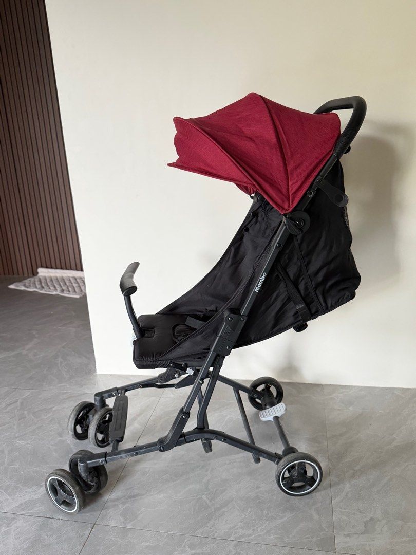 Mambo Baby Stroller (Category: Strollers) located in San Antonio. Submitted by alee.sav (Listing ID 1432660566, Image 1). Description: Bought this one on orange app (see photos for original price) Issue/s: -Wala na yung basket/compartment underneath -Scratches 📌Suitable for new born to toddler since full recline siya .