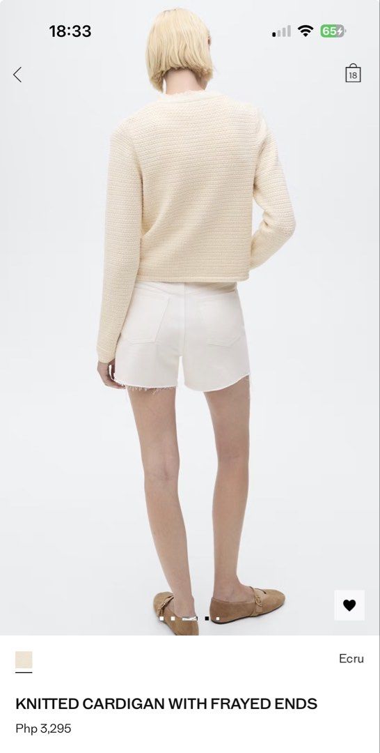 Mango Knitted Cardigan with Frayed Ends (Category: Coats, Jackets and Outerwear) located in Paranaque City. Submitted by mrschuadeclutter (Listing ID 1432704630, Image 2). Description: - Ecru-colored knitted cardigan - Round neck and long sleeves - Textured knit design - Gold-colored buttons - Two front pockets - Frayed ends - Original price: PHP 3,295.