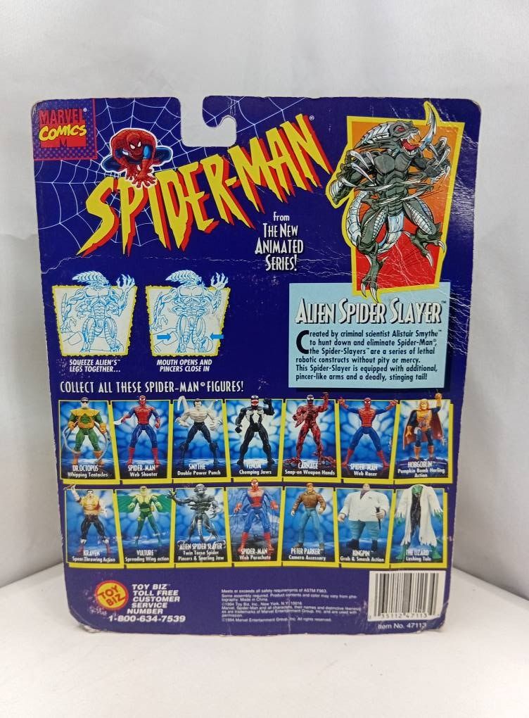 Marvel Spider-Man Alien Spider Slayer 1994 Toy Biz Action Figure ...