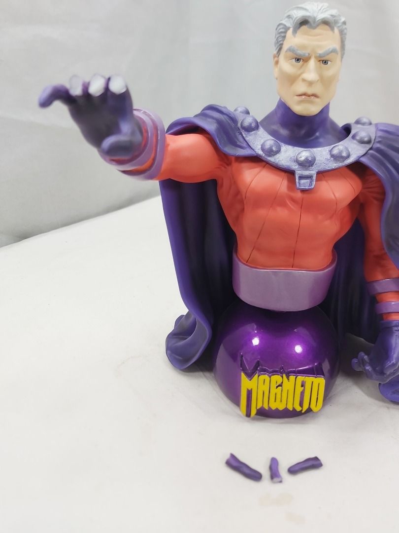 Marvel X-men Magneto Diamond Select Gentle Giant Bust Statue (Category: Figurines & Statues) located in Quezon City. Submitted by ToyzzKoleksyon (Listing ID 1432605795, Image 3). Description: Authentic/Branded. -Price: 1,000 -Condition: AS IS. OLD STOCK. -Issue: GLUED BROKEN 3 pcs. FINGERS and MISSING HELMET. -What you see is what you get. -Please check photos for issues. -Pm me for questions. -Location: Quezon City b86bn.