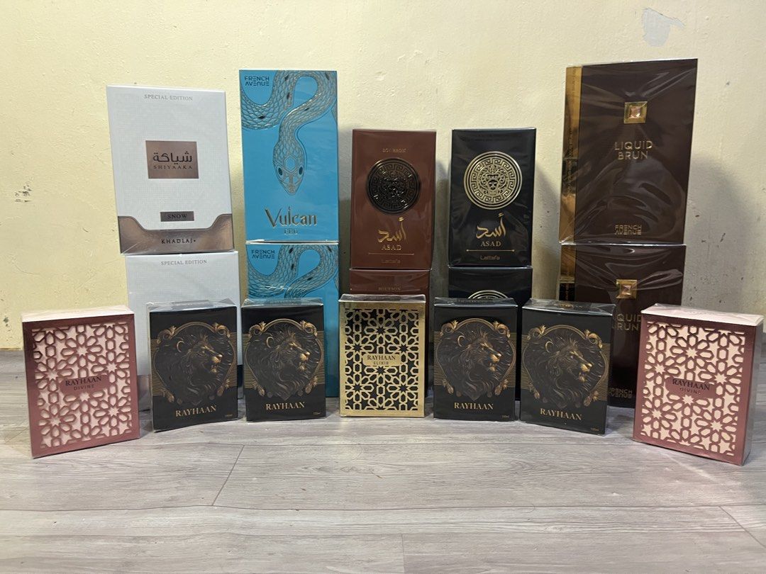 Middle East perfumes (Category: Fragrance & Deodorants) located in Caloocan City. Submitted by tsong30 (Listing ID 1432719929, Image 1). Description: MISB Liquin Brun 1700 Rayhaan Lion 1400 (3 pcs left) Rayhaan Divine 1700 (Sold out) Rayhaan Elixir 1600 ( Sold) Vulcan Feu 1700 ( Sold) Shaka Snow 1500 (Sold) Asad Bourbon 1600 Asad Black 1600 (1pc left) South caloocan Lalamove grab or pick Meet up only on weekends SM Grand or 5th ave LRT station Pl