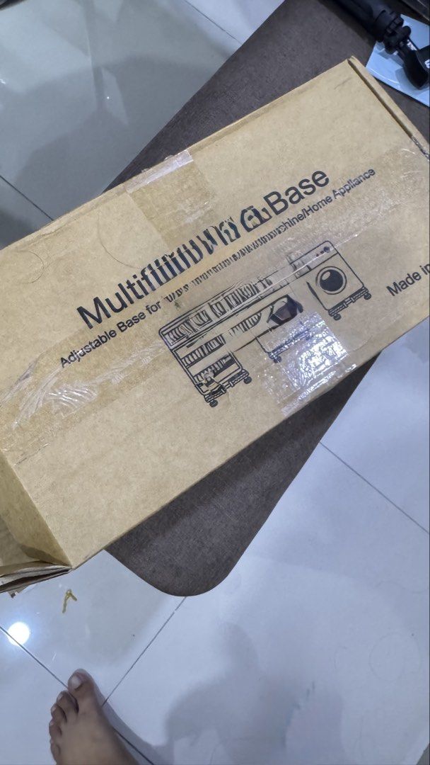 Multifunction Adjustable Base for mesin basuh (Category: Home Improvement Tools & Accessories) located in Kuala Lumpur. Submitted by mashrafismail91 (Listing ID 1432643721, Image 2). Description: - Adjustable base for various appliance sizes. - Sturdy construction with wheels for easy movement. - Suitable for washing machines and other appliances. - Practical solution for moving heavy items..