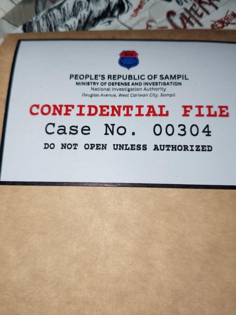 Murder Mystery Case File Game: Case No. 00304 (Category: Storybooks) located in Manila. Submitted by sevianna (Listing ID 1432690577, Image 2). Description: - Murder Mystery Case File Game: Case No. 00304 - From Detective's Archive - Includes case file, evidence, and documents - Designed for adults - Features a fictional case - Perfect for game nights or solo play.