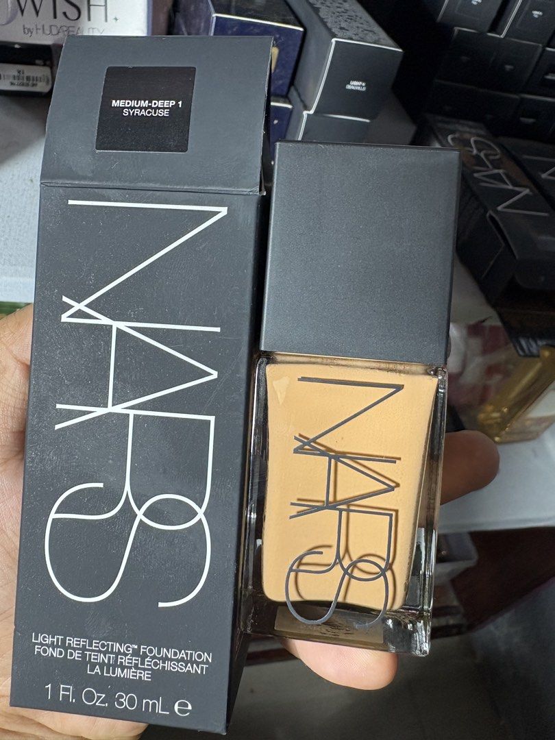 NARS Light Reflecting Foundation - Medium Deep 1 Syracuse (Category: Makeup) located in Bulacan. Submitted by mygigigoods (Listing ID 1432640869, Image 1). Description: - NARS Light Reflecting Foundation - Shade: Medium Deep 1 Syracuse - Size: 1 Fl. Oz. / 30 mL - Brand new, in original packaging - Features the NARS logo - Designed to reflect light.